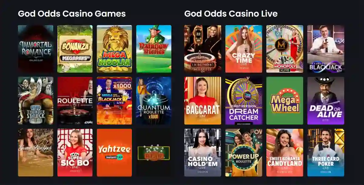 god odds casino catalog games
